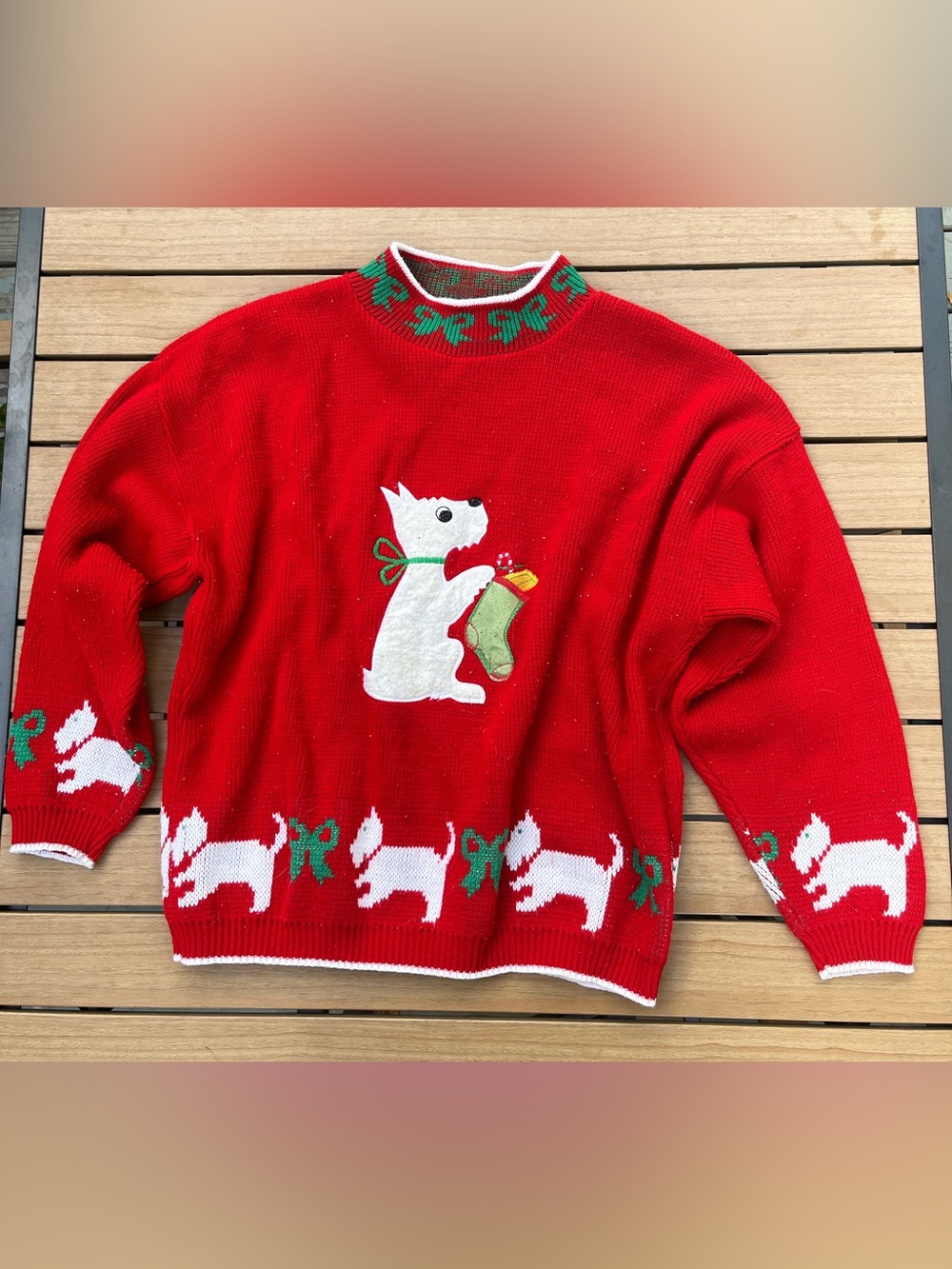 Vintage Christmas Women’s Scotty Dog Sweater